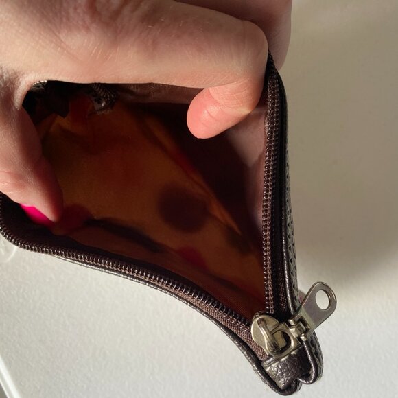 NEW Modella White Pink Brown Green Turquoise Polkadot Purse Makeup Bag Cosmetic - Picture 3 of 4